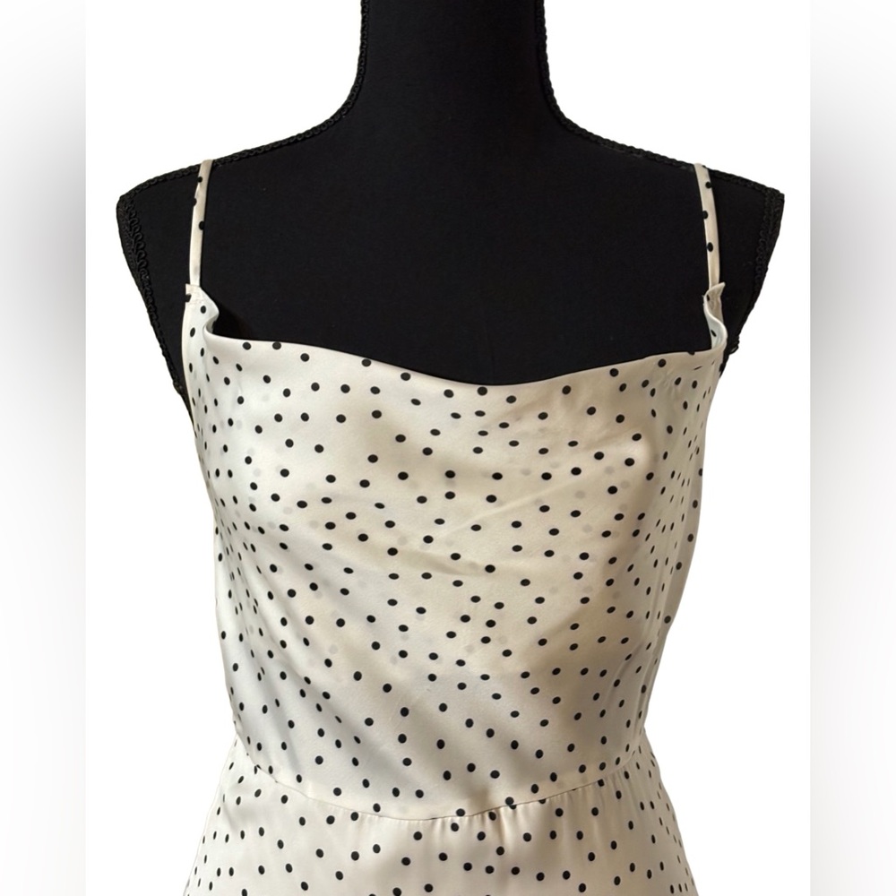 ✨ Lulus Spot in My Heart Polka Dot Satin Mini Dress ✨ XS White - Picture 5 of 7